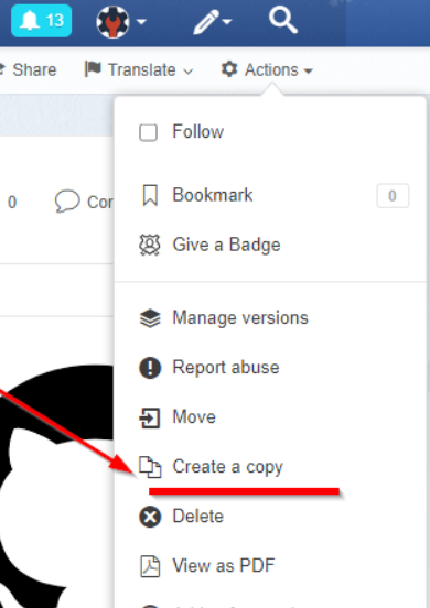 Create a copy button present for user with Edit/Author permission for the Document